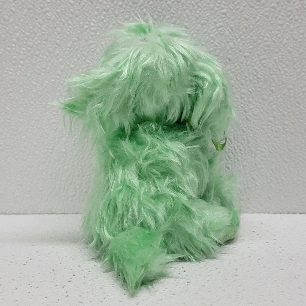 Vintage Russ Berrie Curly Jr. Green Shamrock Bow Ribbon Dog Plush